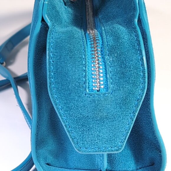 Brandon Blackwood Turquoise Blue Suede Arlen Bag - Picture 5 of 11